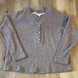 J. Jill Heathered Gray Button Sweater